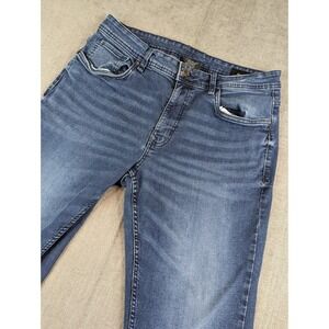 The Perfect Jean NYC Denim Pants Men 34X28 Athletic Fit Stretch Whiskered